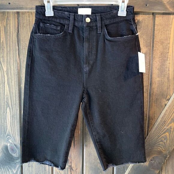 NWT Favorite Daughter The Eva Long Slim Denim Shorts - Picture 2 of 7